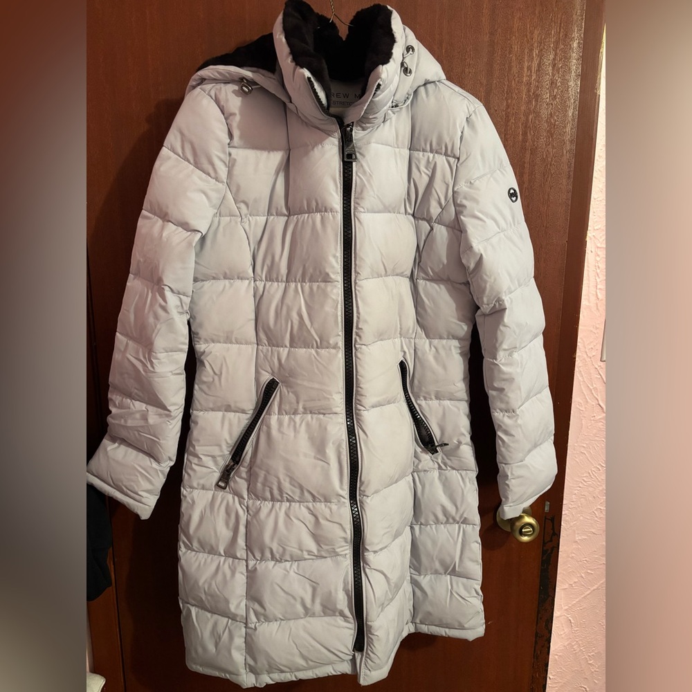 Andrew Marc Light Gray Puffer Coat